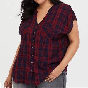 Torrid plaid dress shirt NWT